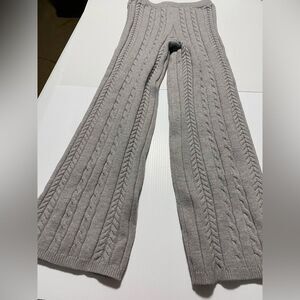 Chunky cozy Cable Knit sweater knit Pants girls kids gray 10/12